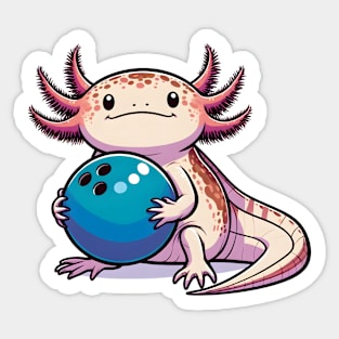 Bowling axolotl Sticker